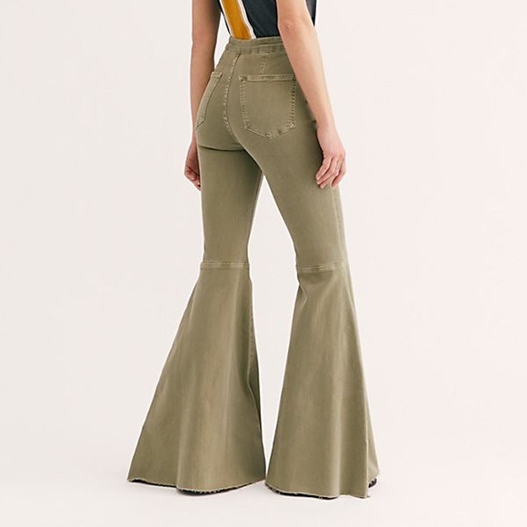 olive flare pants